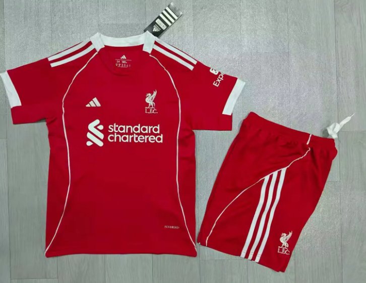 Kids-Liverpool 25/26 Home Soccer Jersey